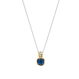Blue Cushion Structure Necklace with pendant