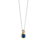 Blue Cushion Structure Necklace with pendant