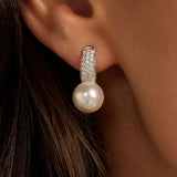 Zirconia Pearl Hoops
