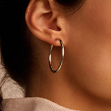 Classic Oversized Hoops Silver 35mm