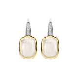 Zirconia Cushion Earrings with pearl