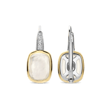 Zirconia Cushion Earrings with pearl
