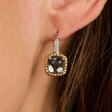 Grey Zirconia Cushion Hoops