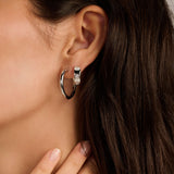 Classic Zirconia Hoops Silver