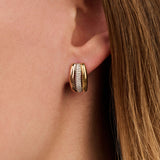 Tricolor Triple Circle Zirconia Hoops
