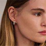 Tricolor Triple Circle Zirconia Hoops
