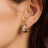 Contrast Tricolor Zirconia Earrings