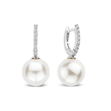 Icon Pearl Hoops Silver