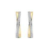 Zirconia Crossover Hoops Gold Vermeil