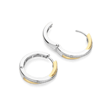 Zirconia Crossover Hoops Gold Vermeil