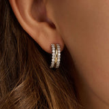 Triple Band Zirconia Hoops