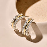 Triple Band Zirconia Hoops