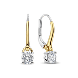 Classic Square Zirconia Hoops Gold Vermeil
