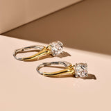 Classic Square Zirconia Hoops Gold Vermeil
