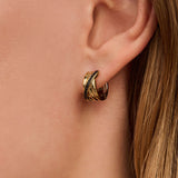 Black Zirconia Crossover Hoops