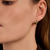 Black Zirconia Crossover Hoops