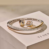 Tricolor Zirconia Crossover Hoops