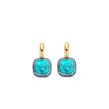 Turqoise Zirconia Cushion Hoops