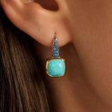 Turqoise Zirconia Cushion Hoops