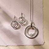 Zirconia Circle Earrings
