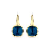 Blue Cushion Hoops
