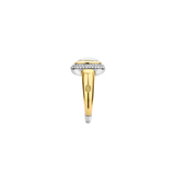 Zirconia Cushion Ring with pearl