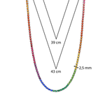 Multi Colour Tennis Necklace