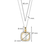 Zirconia Cushion Pearl Necklace with pendant
