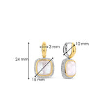 Zirconia Cushion Earrings with pearl